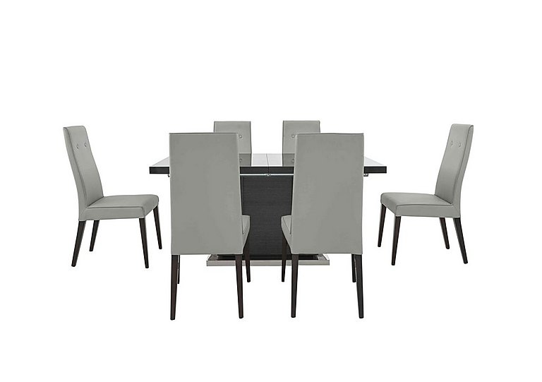 ALF - St Moritz Extending Dining Table and 6 Faux Leather Chairs