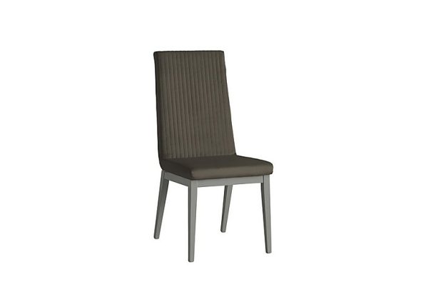 Venezia Fluted Faux Leather Dining Chair in Grey | Bed Sava