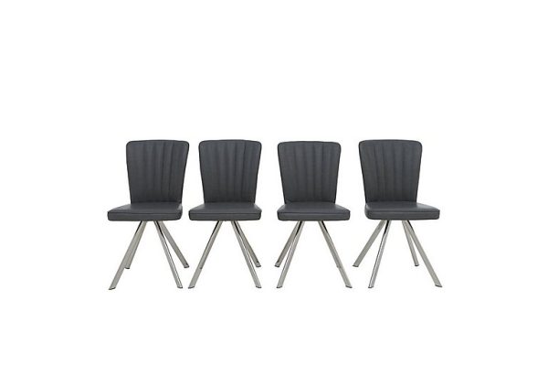 Vegas Set of 4 Faux Leather Swivel Dining Chairs | Bed Sava