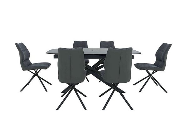 Zeppelin Extending Dining Table and 6 Side Chairs | Bed Sava