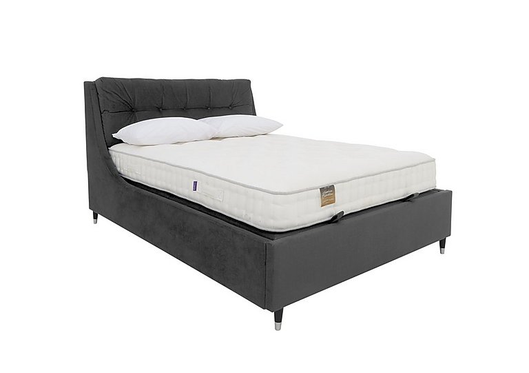 Javier Ottoman Bed Frame - King Size - Velvet Smoke