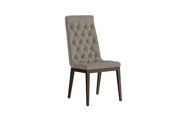 Palazzo Capitonne Buttoned Dining Chair in Dark Walnut  Scarlet Taupe | Bed Sava