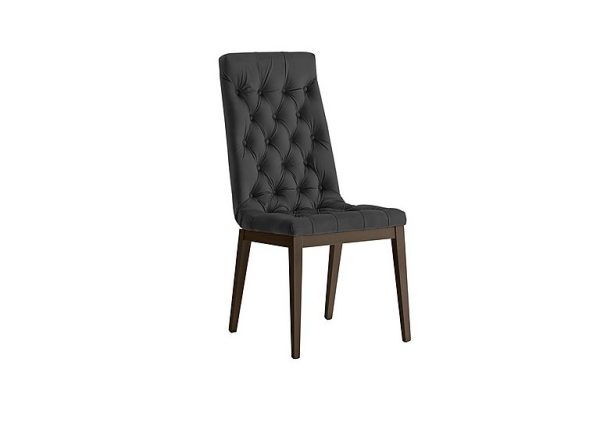 Palazzo Capitonne Buttoned Dining Chair in Dark Walnut  Scarlet Dark Grey | Bed Sava
