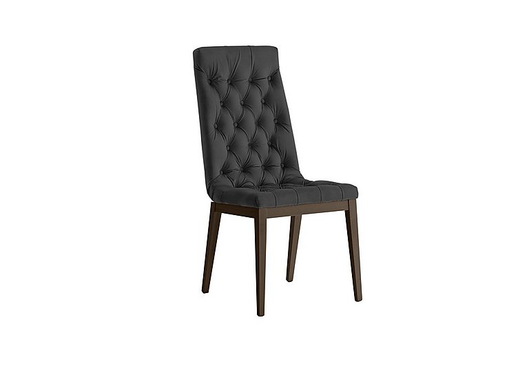 Palazzo Capitonne Buttoned Dining Chair in Dark Walnut - Scarlet Dark Grey