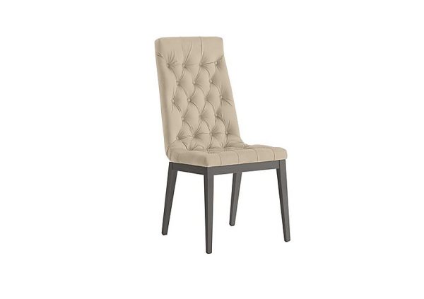 Palazzo Capitonne Buttoned Dining Chair in Silver Birch  Aquos Cream | Bed Sava