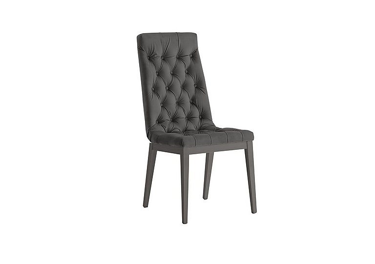 Palazzo Capitonne Buttoned Dining Chair in Silver Birch - Aquos Dark Grey