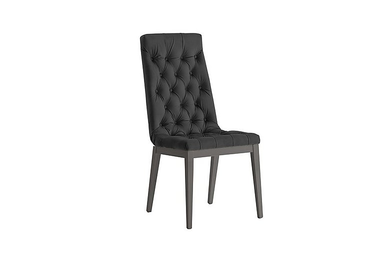 Palazzo Capitonne Buttoned Dining Chair in Silver Birch - Scarlet Dark Grey
