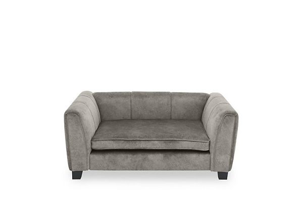 Ariana Fabric Pet Bed  Silver | Bed Sava