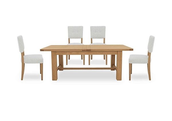 Augusta Large Rectangular Extending Dining Table and 4 Open Back Upholstered Chairs | Bed Sava