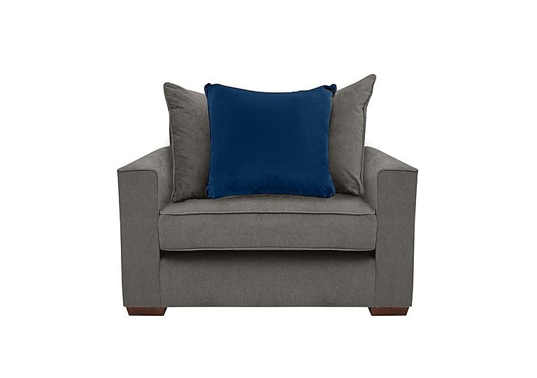 Cory Fabric Scatter Back Chair Bed - Cosmo Pewter & Blue Pack