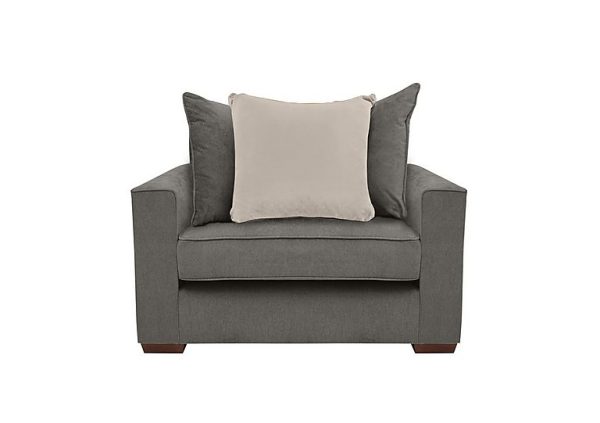 Cory Fabric Scatter Back Chair Bed  Cosmo Pewter  Cream Pack | Bed Sava