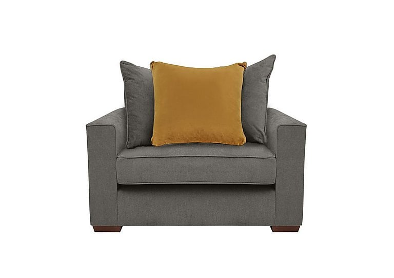 Cory Fabric Scatter Back Chair Bed - Cosmo Pewter & Mustard Pack