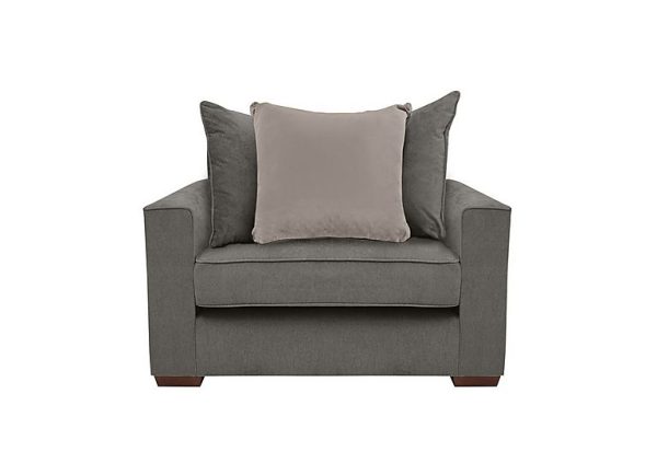 Cory Fabric Scatter Back Chair Bed  Cosmo Pewter  Natural Pack | Bed Sava