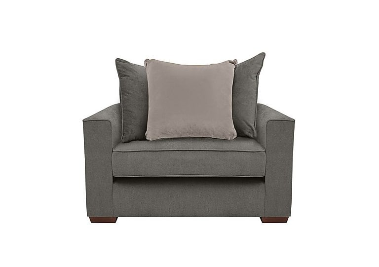 Cory Fabric Scatter Back Chair Bed - Cosmo Pewter & Natural Pack
