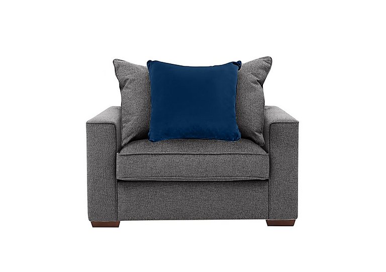 Cory Fabric Scatter Back Chair Bed - Dallas Charcoal & Blue Pack