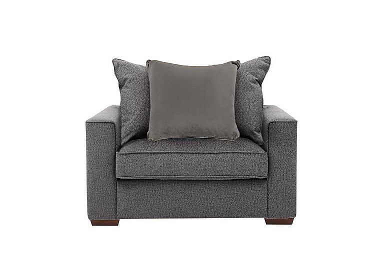 Cory Fabric Scatter Back Chair Bed - Dallas Charcoal & Grey Pack