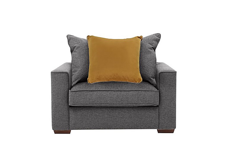 Cory Fabric Scatter Back Chair Bed - Dallas Charcoal & Mustard Pack