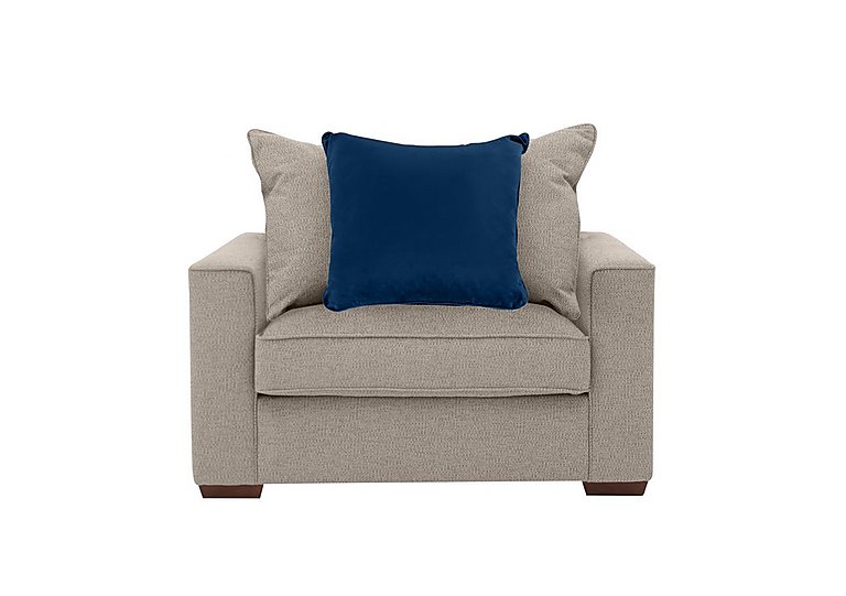Cory Fabric Scatter Back Chair Bed - Dallas Natural & Blue Pack