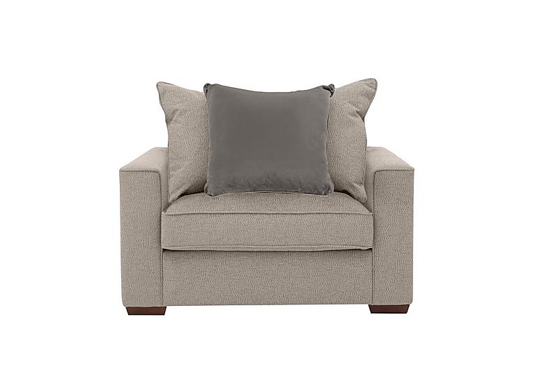 Cory Fabric Scatter Back Chair Bed - Dallas Natural & Grey Pack