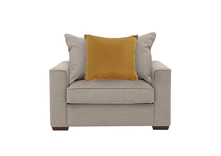 Cory Fabric Scatter Back Chair Bed - Dallas Natural & Mustard Pack