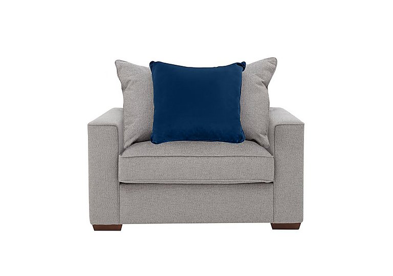 Cory Fabric Scatter Back Chair Bed - Dallas Silver & Blue Pack