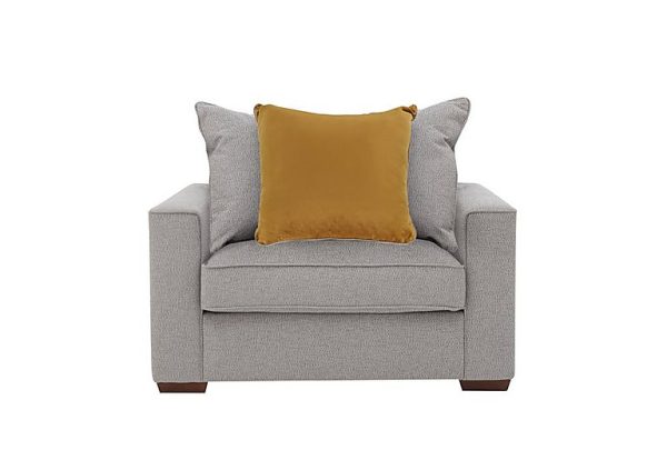 Cory Fabric Scatter Back Chair Bed  Dallas Silver  Mustard Pack | Bed Sava