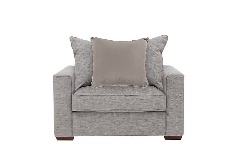 Cory Fabric Scatter Back Chair Bed - Dallas Silver & Stone Pack