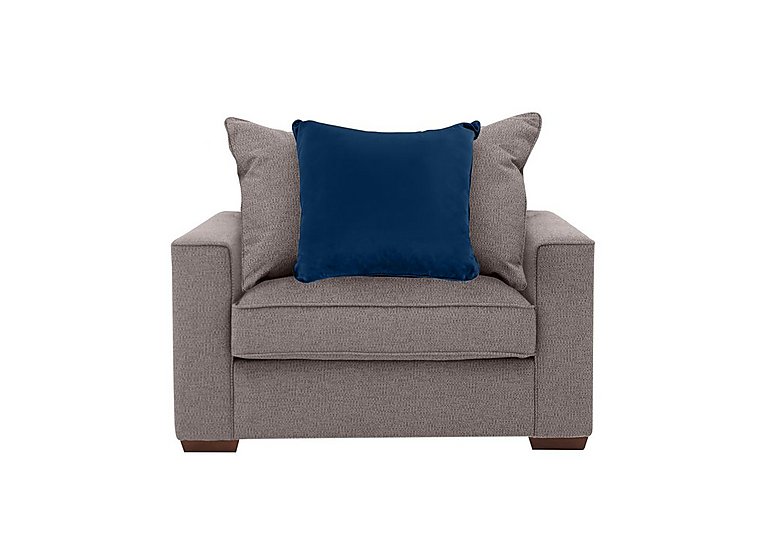 Cory Fabric Scatter Back Chair Bed - Dallas Taupe & Blue Pack