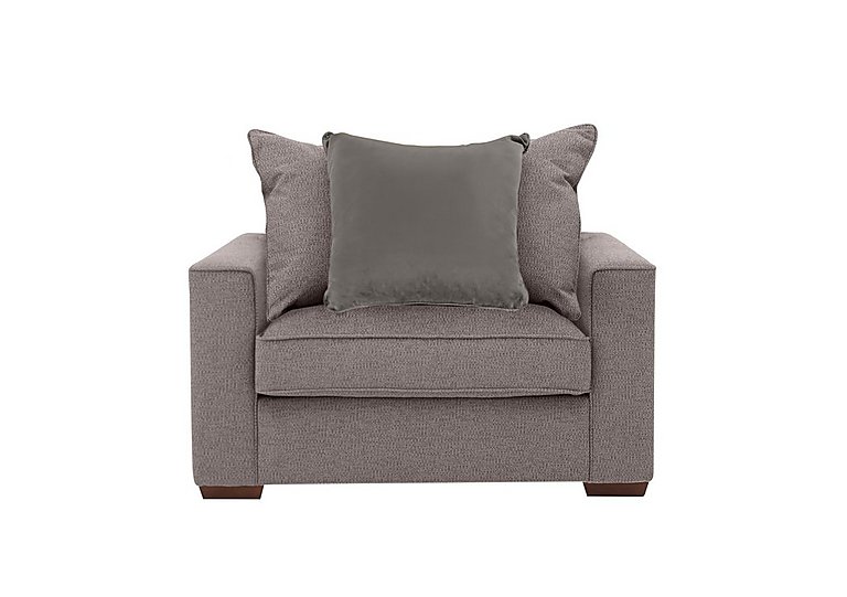 Cory Fabric Scatter Back Chair Bed - Dallas Taupe & Grey Pack