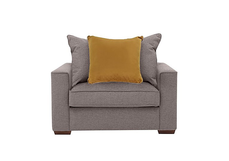 Cory Fabric Scatter Back Chair Bed - Dallas Taupe & Mustard Pack