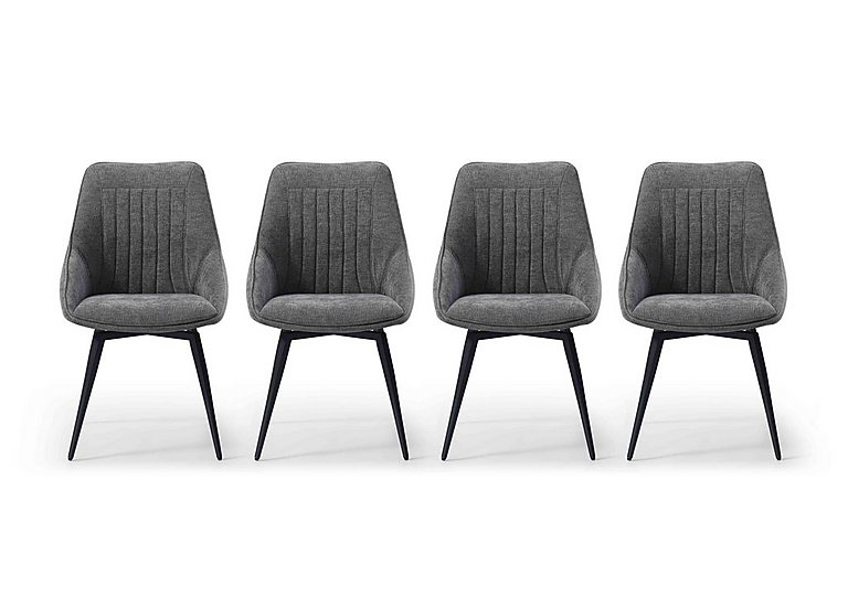Crete Set of 4 Swivel Dining Chair - Dark Grey