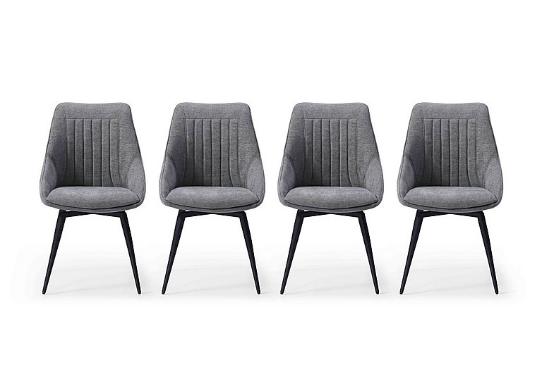 Crete Set of 4 Swivel Dining Chair - Silver