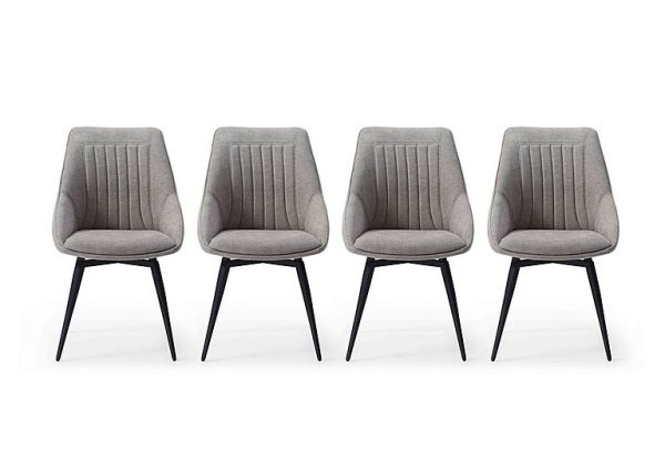 Crete Set of 4 Swivel Dining Chair | Bed Sava