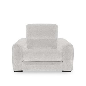 Flex Fabric Power Recliner Armchair with Storage Arms | Bed Sava