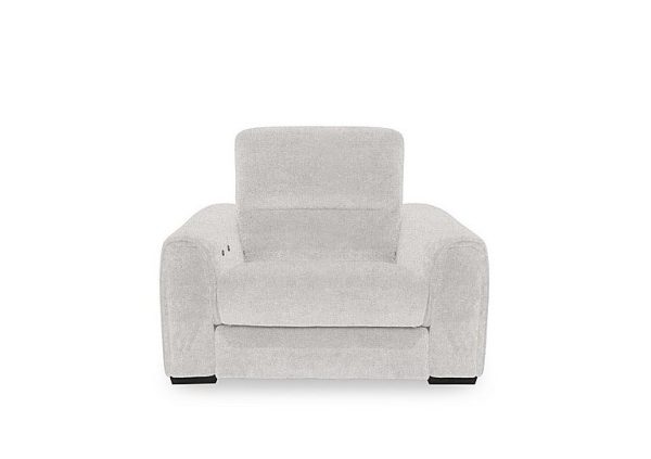 Flex Fabric Power Recliner Armchair with Storage Arms | Bed Sava