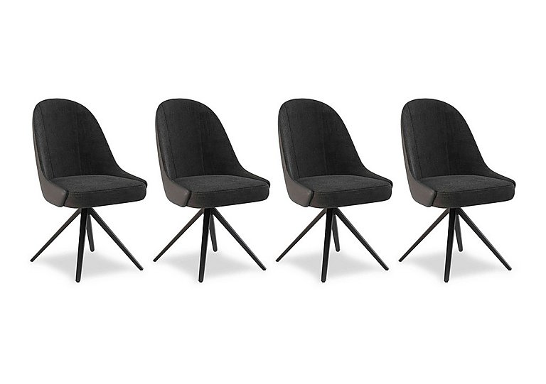 Jose Set of 4 Swivel Dining Chairs - Anthracite