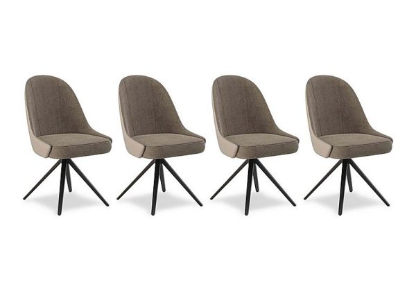 Jose Set of 4 Swivel Dining Chairs | Bed Sava