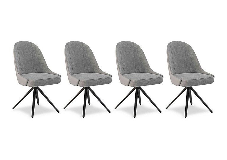 Jose Set of 4 Swivel Dining Chairs - Stone