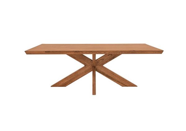 Bodahl  Loki Swiss Edge Dining Table With Wooden Star Base  220 cm  Oiled | Bed Sava