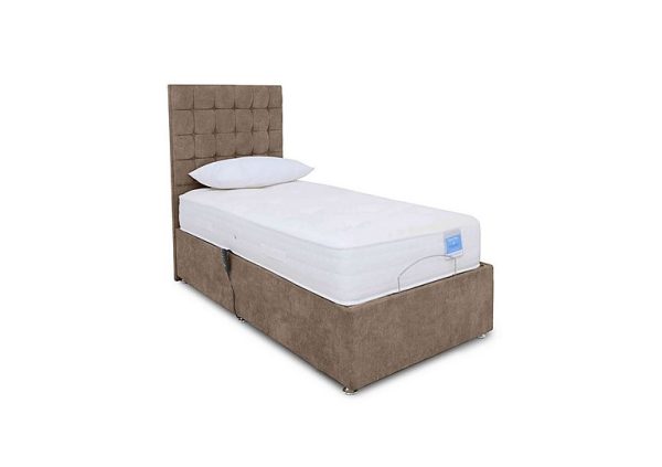 Sleep Story  Natural Comfort Adjustable Soft Divan Bed With No Storage  Single  Lace Caramel | Bed Sava