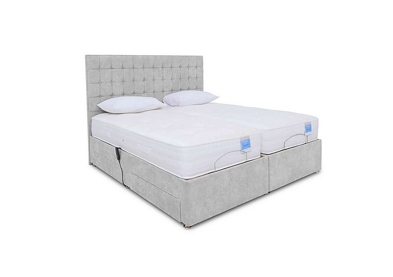Sleep Story - Natural Comfort Adjustable Soft/Firm Divan Bed With 2 Drawer Storage - King Size - Lace Dolphin