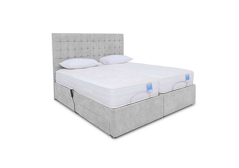 Sleep Story - Natural Comfort Adjustable Soft/Firm Divan Bed With No Storage - King Size - Lace Dolphin