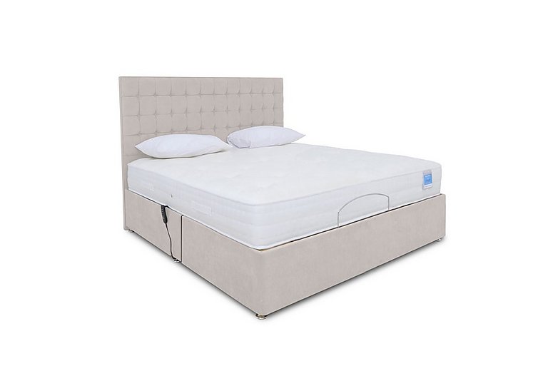 Sleep Story - Natural Comfort Adjustable Divan Bed With No Storage - Small Double - Plush Argent