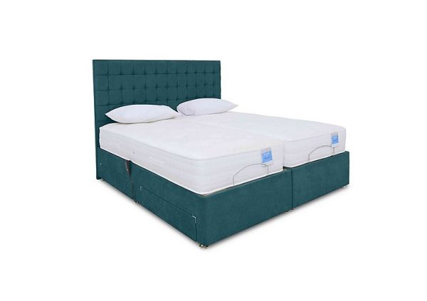Sleep Story  Natural Comfort Adjustable SoftFirm Divan Bed With 2 Drawer Storage  King Size  Plush Atlantic | Bed Sava