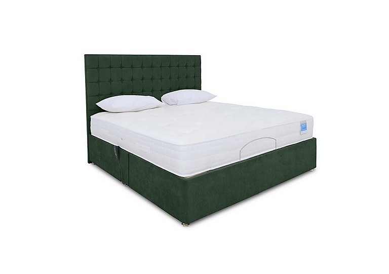 Sleep Story - Natural Comfort Adjustable Soft Divan Bed With 2 Drawer Storage - Small Double - Plush Emerald
