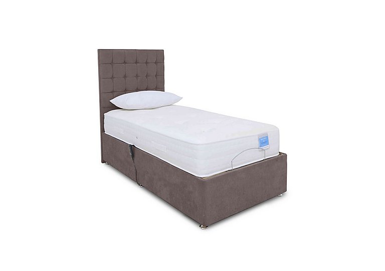 Sleep Story - Natural Comfort Adjustable Divan Bed With No Storage - Small Single - Plush Mole