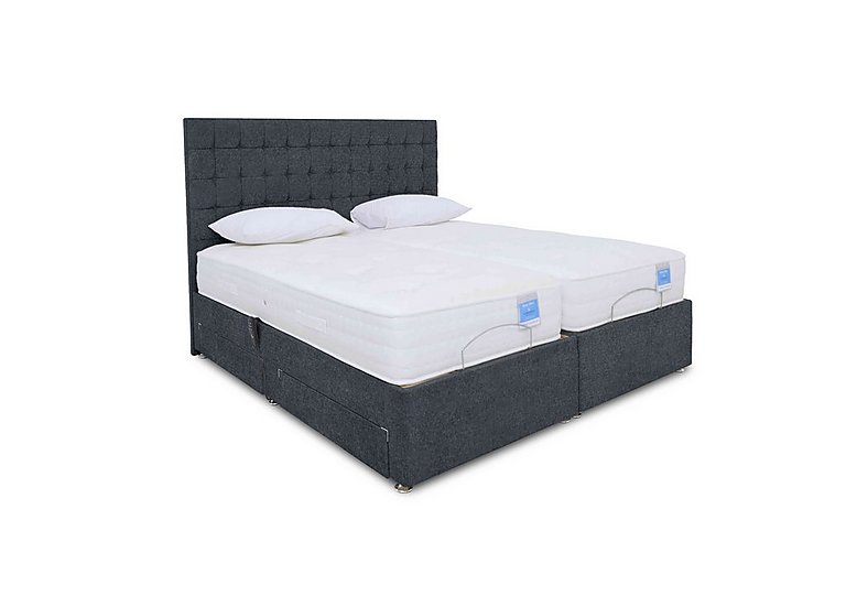 Sleep Story - Natural Comfort Adjustable Soft Divan Bed With No Storage - King Size - Carbon