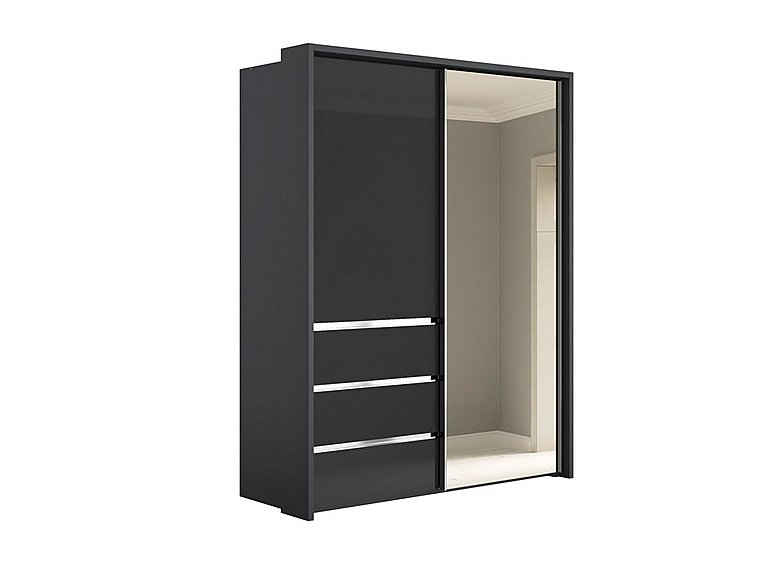 Wiemann - Pacifica 2 175cm 2 Door Sliding Wardrobe with 3 Drawers and Mirror Door