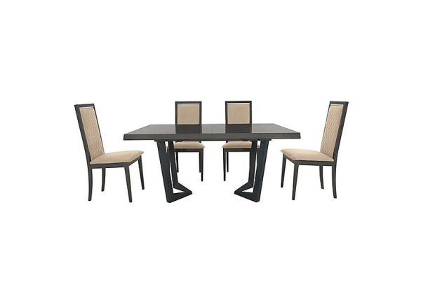 Palazzo 160cm Extending Dining Table in Silver Birch with 4 Rombi Chairs  Aquos Cream | Bed Sava