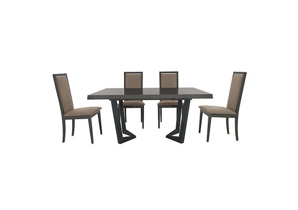 Palazzo 160cm Extending Dining Table in Silver Birch with 4 Rombi Chairs  Aquos Taupe | Bed Sava